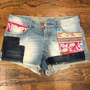 Embroidered Jean Shorts